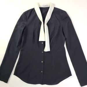 ALTUZARRA Black Ivory Button Blouse - 36 / 4